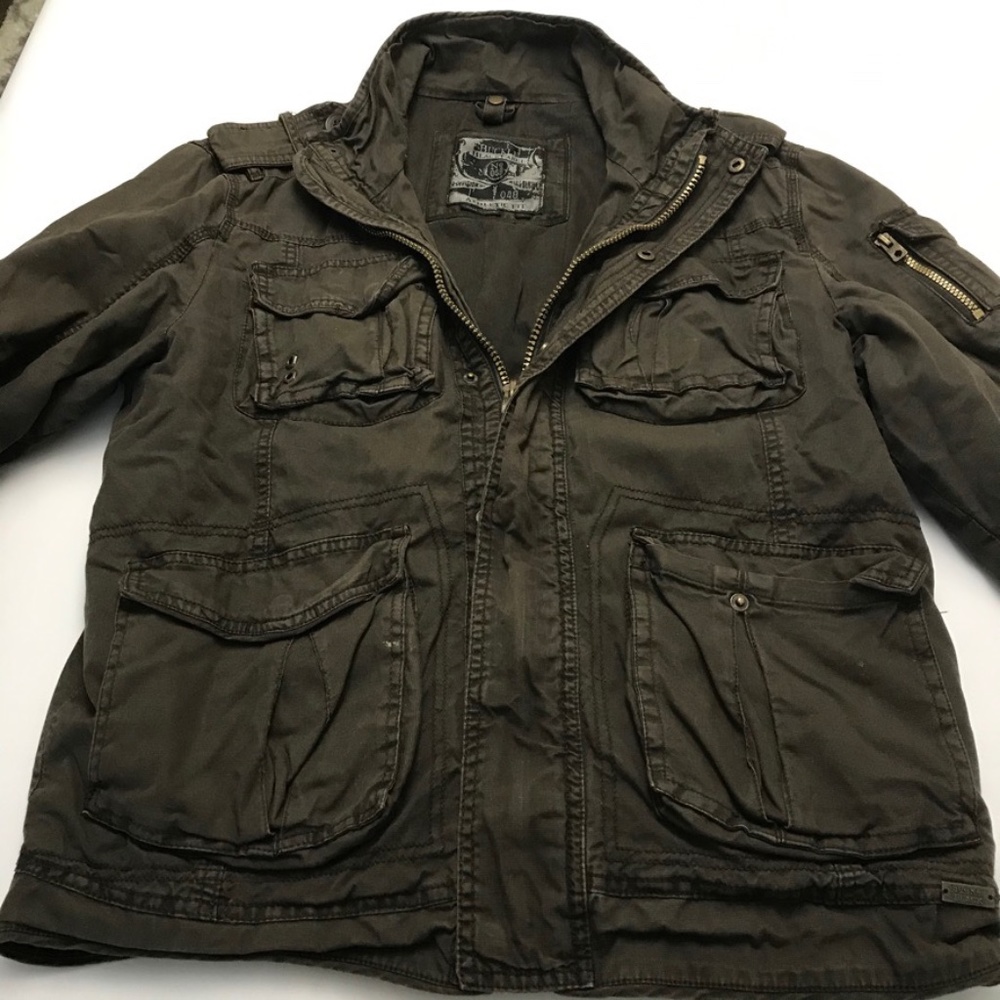 Men's Brown Buckle Black Jacket